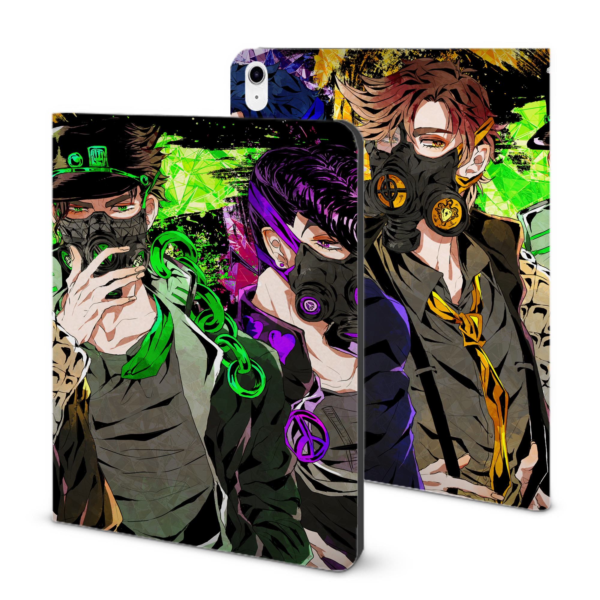 （画像用） ジョジョの奇妙な冒険 JoJo's Bizarre Adventure IPad ケース ブック型 PUレザー TPU 耐衝撃 軽量 薄型 ペン収納なし 全面保護 IPad 各モデル対応